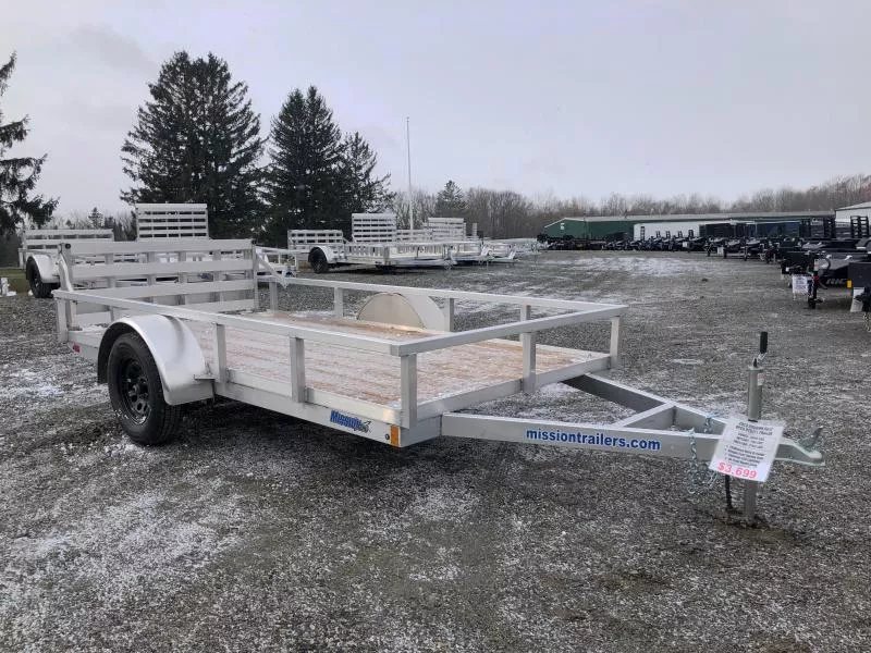 2025 Mission Trailers 6x12 Aluminum Open Utility Trailer w/D-Rings. 796 lbs.