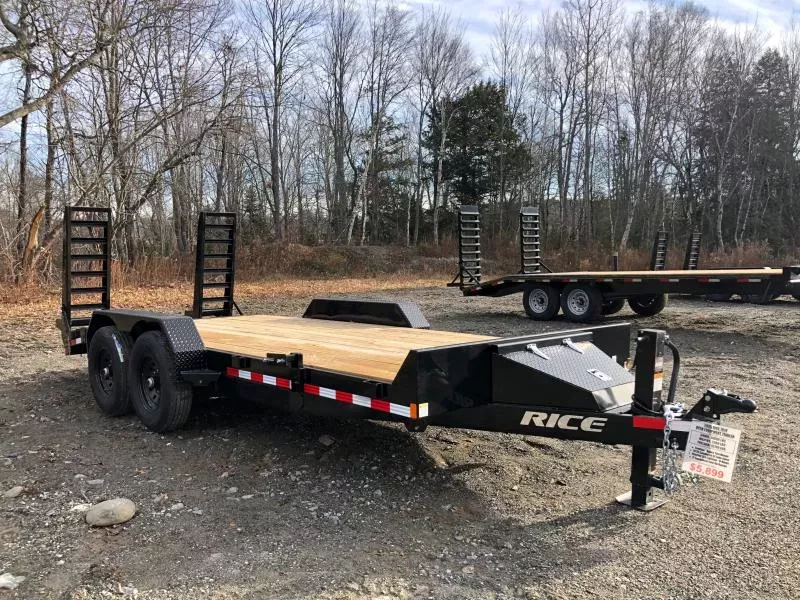 2026 Rice Trailers 7x18 14K Equipment Hauler w/D-Rings, Spare Mount, & Toolbox