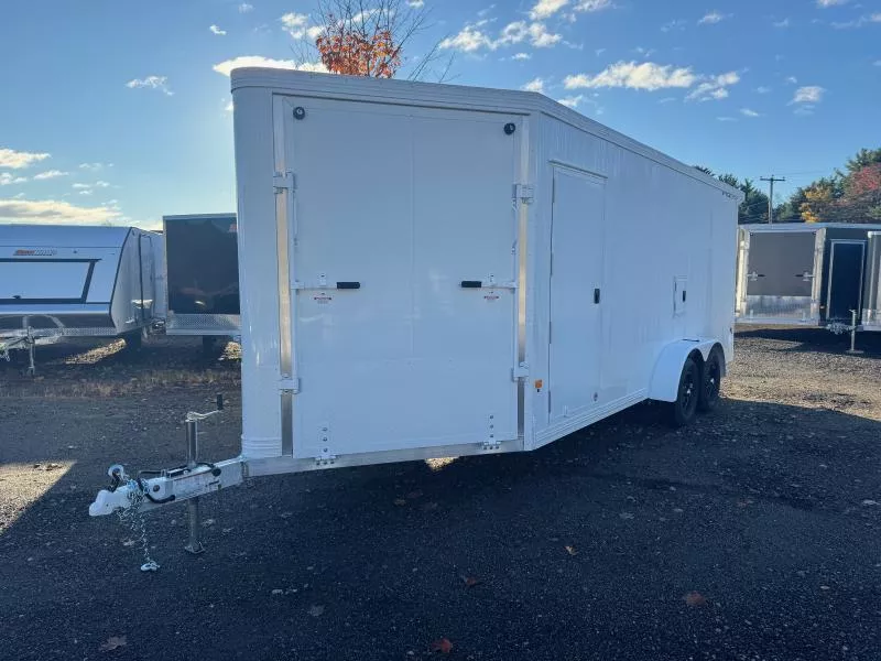 2026 Stealth Trailers 7x18+4.5 Aluminum 3-Place Enclosed Snowmobile Trailer w/Extra Height & Spoiler
