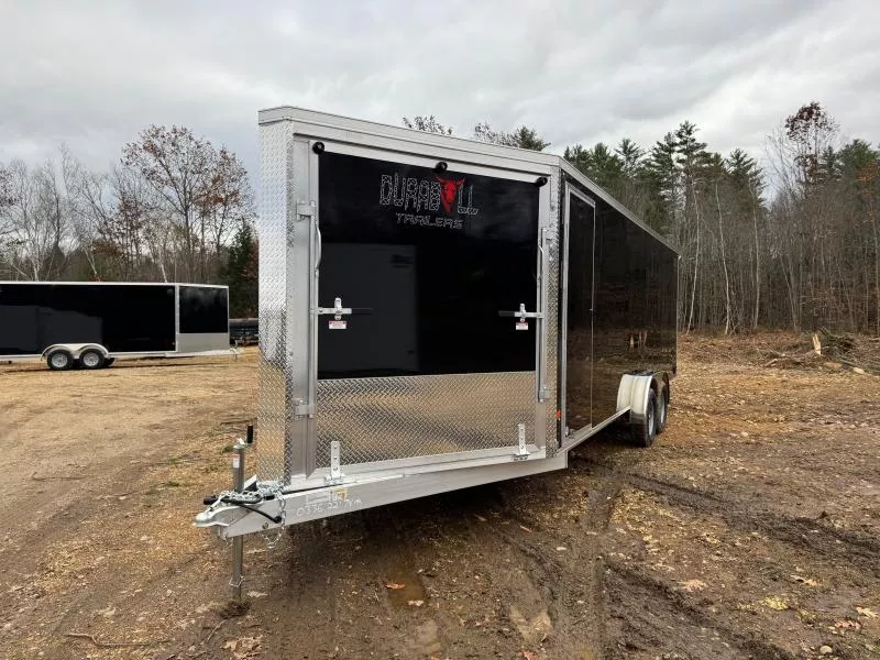 2026 Durabull Trailers 7.5x22 Aluminum 3/4-Place Inline Snowmobile Trailer w/ Snow Package & Spoiler