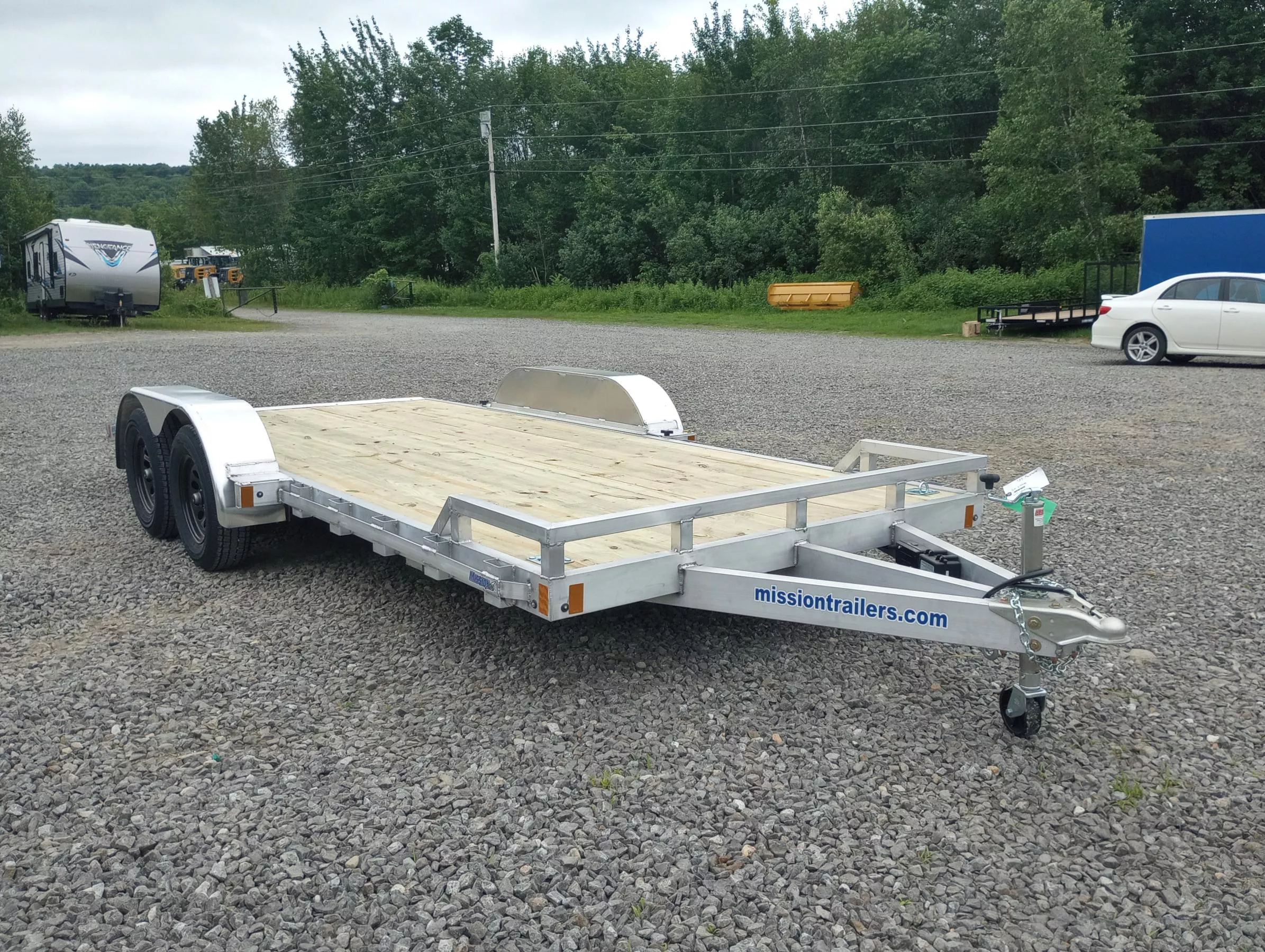 2026 Mission 7x18 7K Aluminum Open Car Hauler w/Stowable Ramps, HD