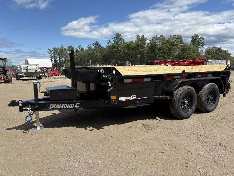 2026 Diamond C Trailers 6.5X12 10K Telescopic Dump Trailer w/ 18" Sides, Tarp Kit, & Spare Tire Mount 