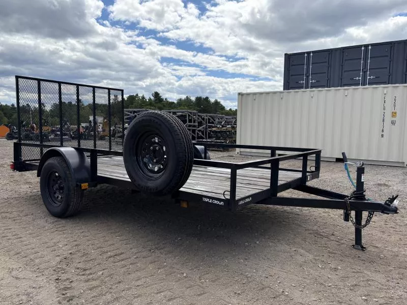 2022 Triple Crown Trailers 6x12 3K Utility Trailer w/Rear Ramp Gate & Spare Tire 