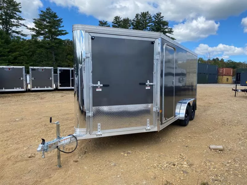 2026 Stealth Trailers 7.5x14+4.5 Aluminum 2-Place Enclosed Snowmobile Trailer w/Tapered Ramps