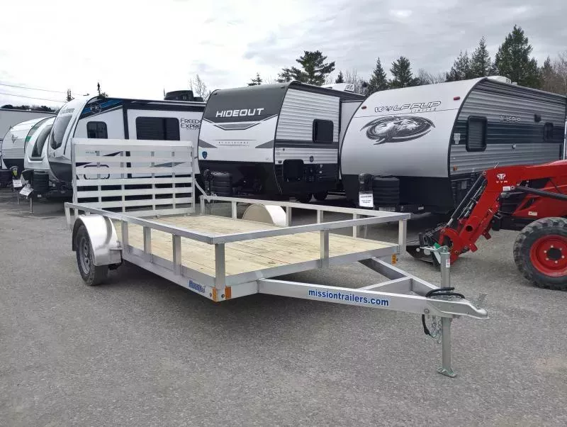 2026 Mission 6.5x14 Aluminum Utility Trailer w/Rear Ramp Gate, Pressure Treated Decking. 982 lbs.