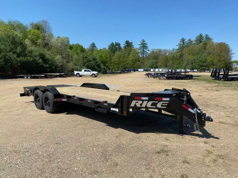2025 Rice Trailers 7x18+4 Pro Max 21K Equipment Trailer w/Full Width Ramps & Toolbox
