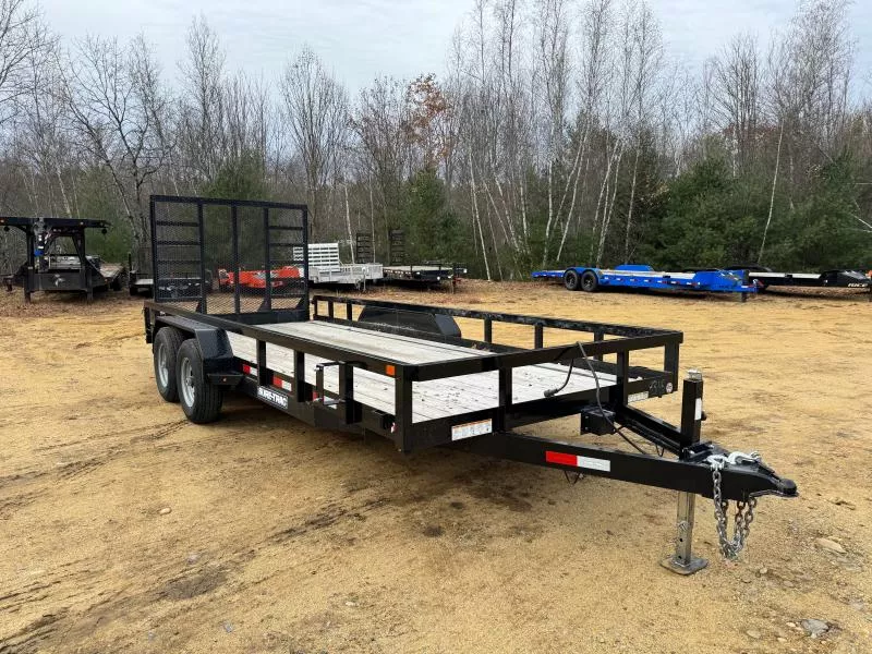 2023 Sure-Trac 7x18 Powder Coated 10K Tube Top Landscape Trailer w/HD Contractor Rear Ramp