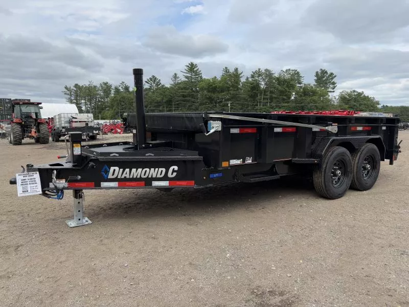 2025 Diamond C Trailers 7x14 15K Powder Coated Dump Trailer w/24” High Sides, & Tarp Kit