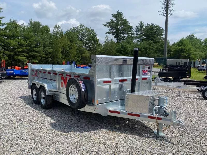 2026 N&N Trailers 7x16 Galvanized 15K Dump Trailer w/Tarp Kit & Ramps