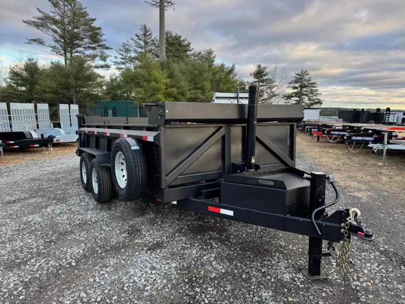 2026 BND 7x14 Powder Coated over Galvanized 15K Dump Trailer w/Matching Spare, Long Arm Tarp Kit, & Ramps