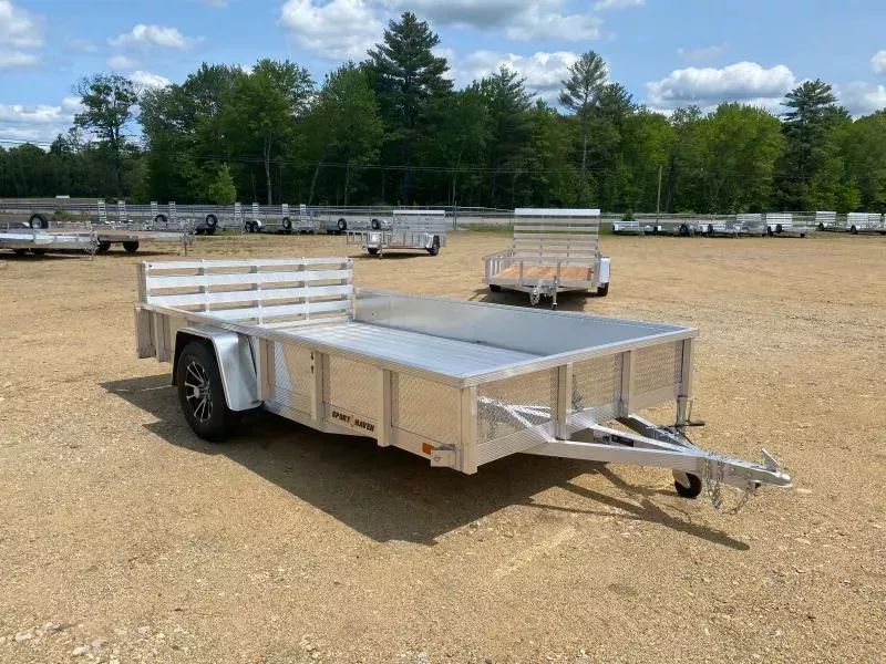 2026 Sport Haven 7x12 Deluxe 3K Aluminum Utility w/ATP Sides & Bi-Fold Rear Ramp