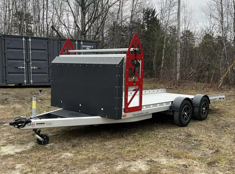 2022 Futura Trailers 7x16.5 Super Sport Lowering Aluminum Car Hauler w/ Tire Rack, Winch