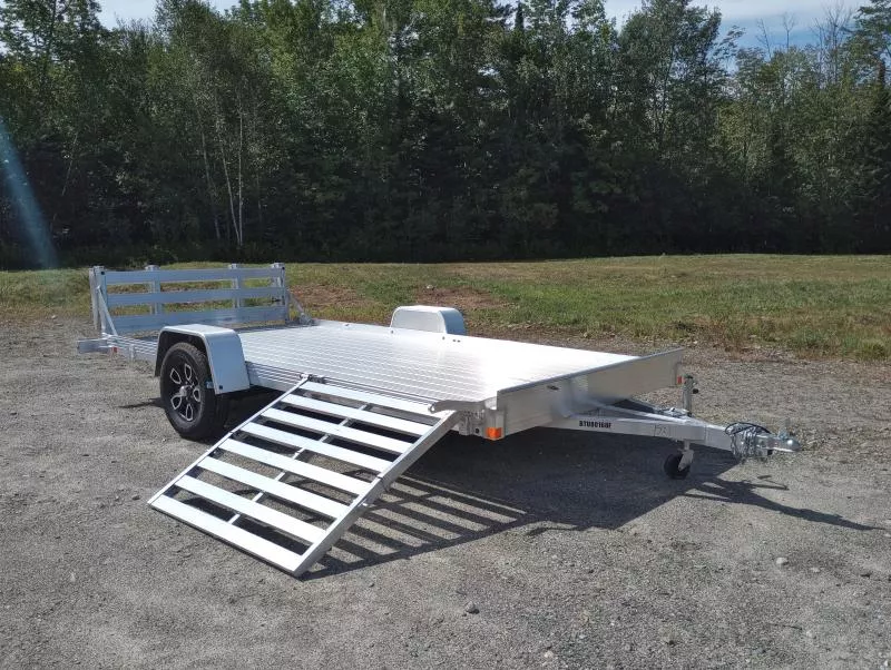 2025 Bear Track 7x14 Aluminum Utility Trailer w/Bi-Fold Ramp Gate, Bi-Fold Side Ramp
