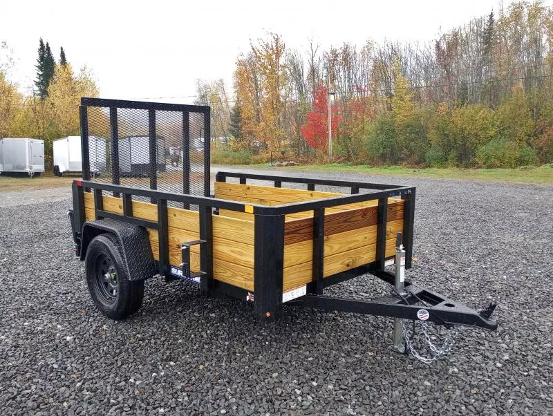 2026 Sure-Trac 5x8 Powder Coated Utility Trailer w/High Sides, Rear Ramp Gate, Spare Tire Mount
