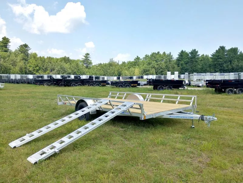 2026 Mission 83x14 Aluminum Open ATV/UTV Trailer w/Stowable Ramps, HD D-Rings