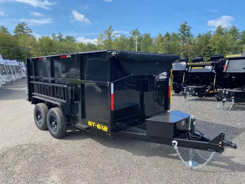 2026 Griffin Trailers 6x12 Powder Coated 10K Lowpro Dump Trailer w/48" High Sides, Tarp, & Ramp Kit