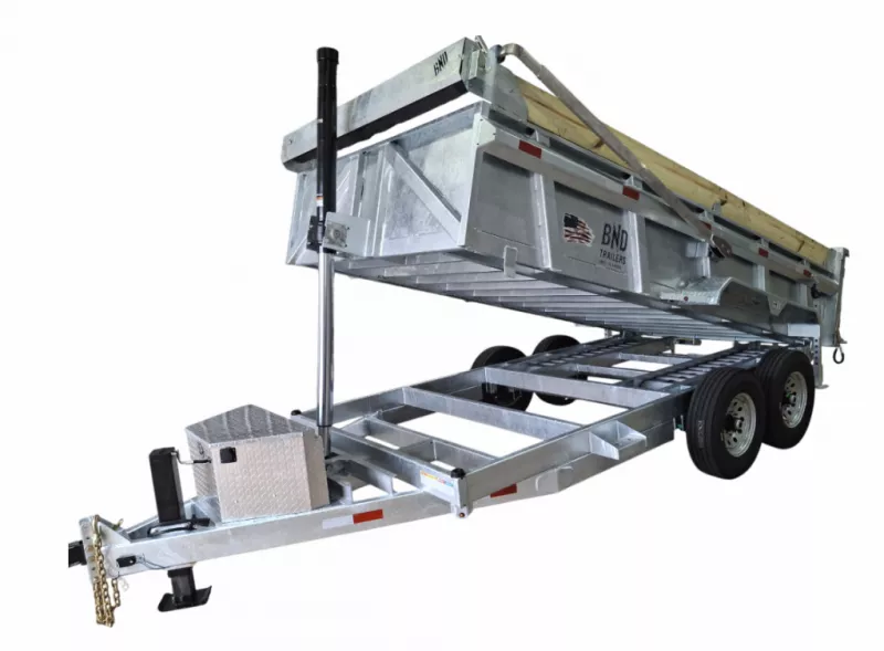 2026 BND 7x14 Galvanized 15K Dump Trailer w/Matching Spare, Tarp Kit, & Ramps