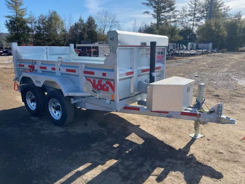 2026 N&N Trailers 5x10 Galvanized 10K Dump Trailer w/Tarp Kit, Ramps & Matching Spare