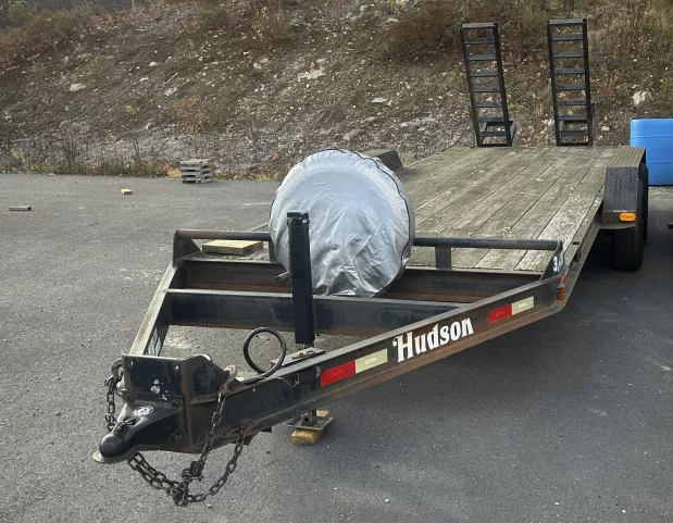 2006 Hudson Trailers 7x18 10K Equipment Trailer w/Stand-Up Ramps & Spare Tire 