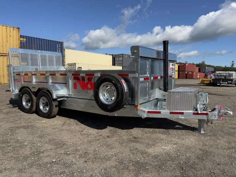 2026 N&N Trailers 7x16 15K Galvanized Dump Trailer w/ Landscape Gate, Spare Tire & Mount