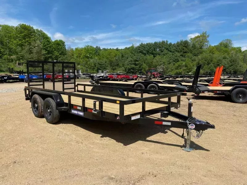2026 Sure-Trac 7x16 Powder Coated 10K Landscape Trailer w/Spring Assist Ramp Gate