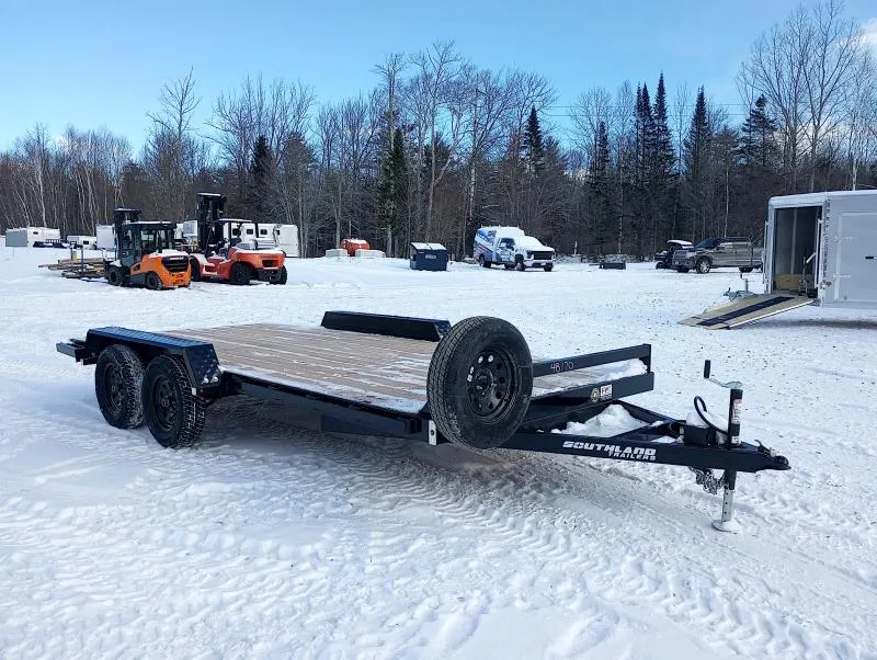 2026 Southland Trailers 7x16 8K Open Car Hauler w/Slide-In Ramps, Spare Tire & Mount