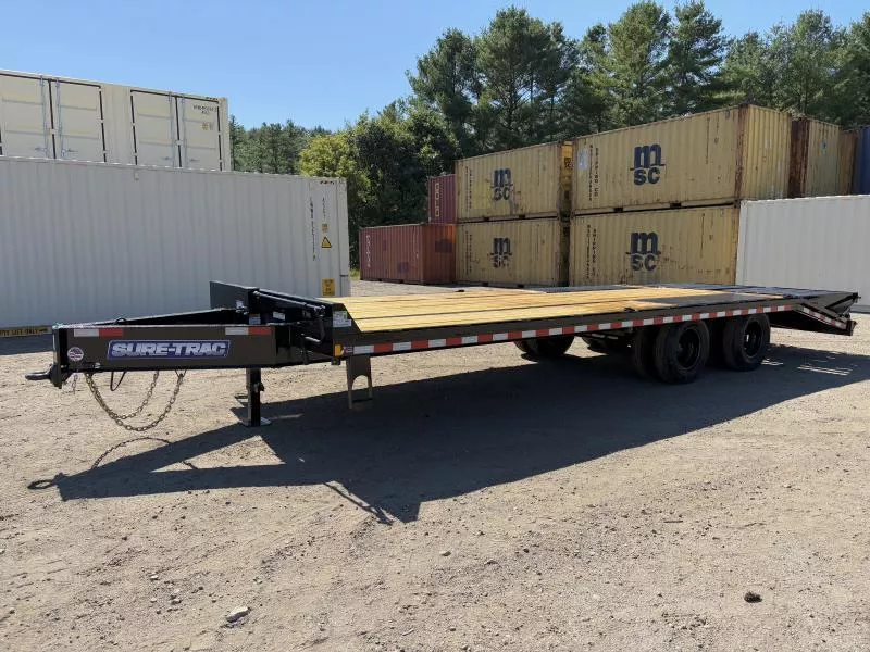 2026 Sure-Trac 8.5x20+5 22.5K Heavy Duty Low Profile Beavertail Deckover Trailer w/Full Width Ramps 