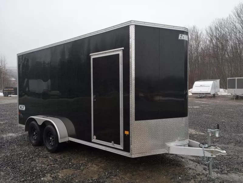 2026 E-Z Hauler XLT 7x16 7K Aluminum Enclosed Cargo w/Spring Assist Rear Ramp, Spare Tire & Mount