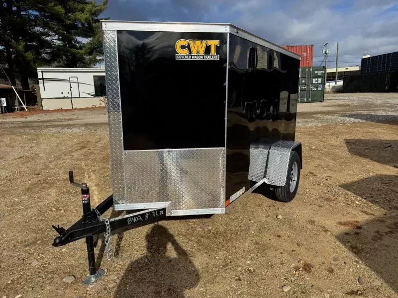 2026 Covered Wagon Trailers 5x8 Enclosed 3K Cargo Trailer w/D-Rings & Swing Door