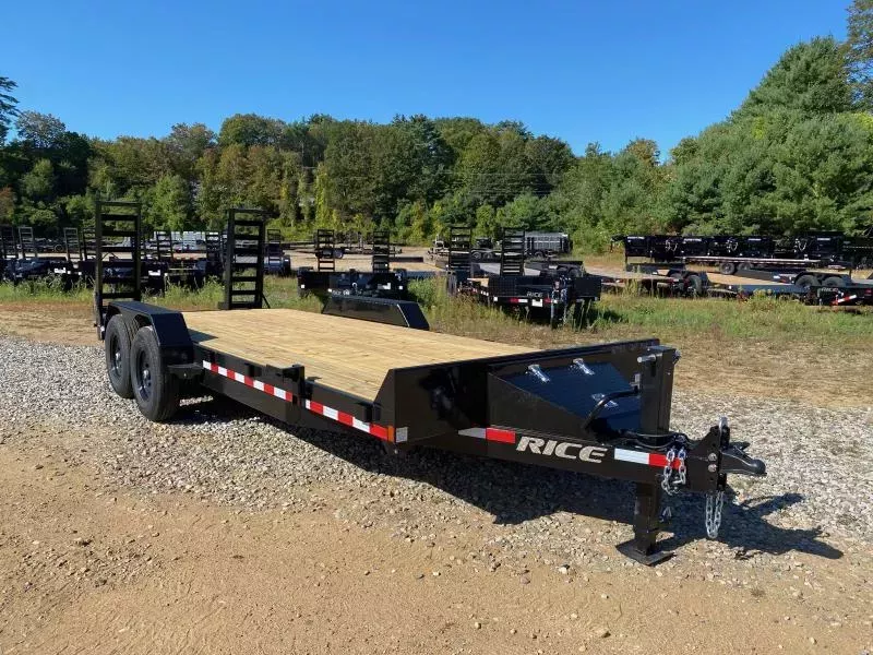 2026 Rice Trailers 7x20 Powder Coated 14K LowPro Equipment Trailer w/Toolbox & Ramps