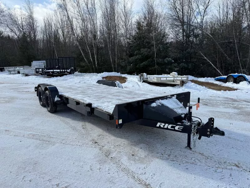 2025 Rice Trailers 7x20 Powder Coated 7k LowPro Car Hauler w/Toolbox & Spare Mount