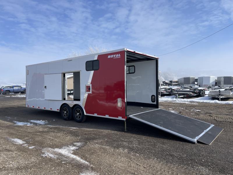 2025 Southland Royal 8x24+2 V-Nose 12k Auto Carrier Cargo Trailer with Rear Ramp Door