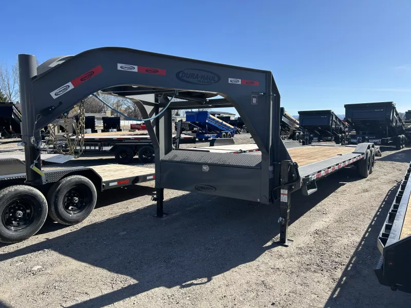 2025 Dura-Haul 8x28+4 20k Gooseneck Flatbed Equipment Trailer with Drive Over Fenders