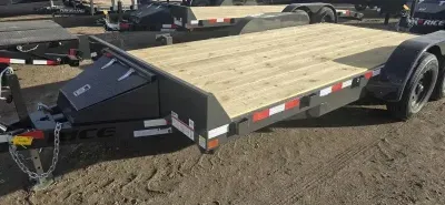 2026 Rice 82x16 Flatbed Car Hauler 10K -Dovetail & Tongue Box