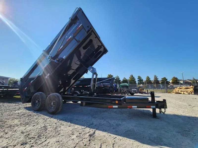 2026 Iron Bull 83x16' & 4' Sides Dump Trailer Crank System Tarp 7 Ga Floor With Side Armor 14999# Gvwr