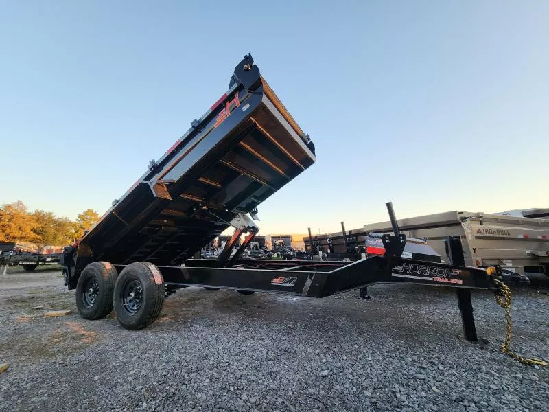 2026 Horizon Trailers 14'x83" With Low Sides 14k Gvwr Slide in Ramps 7K Axles BP Dump Trailer