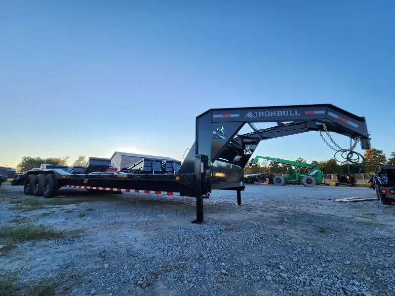 2026 Iron Bull Low Boy Equipment Trailer Gooseneck Triple Axles With Drive Over Fenders 21k Gvwr