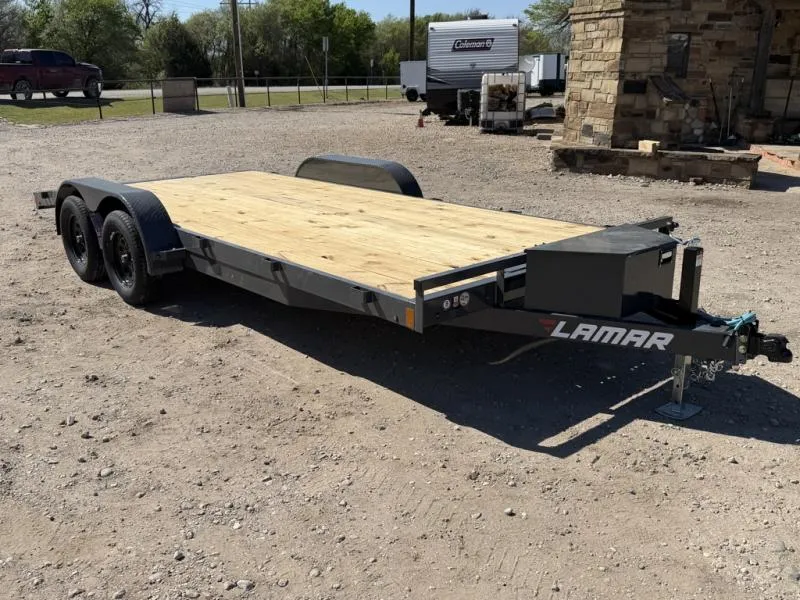 2026 Lamar 83"x18' Car Hauler Trailer Bumper Pull 7K GVWR (CE831823), Removable Fenders
