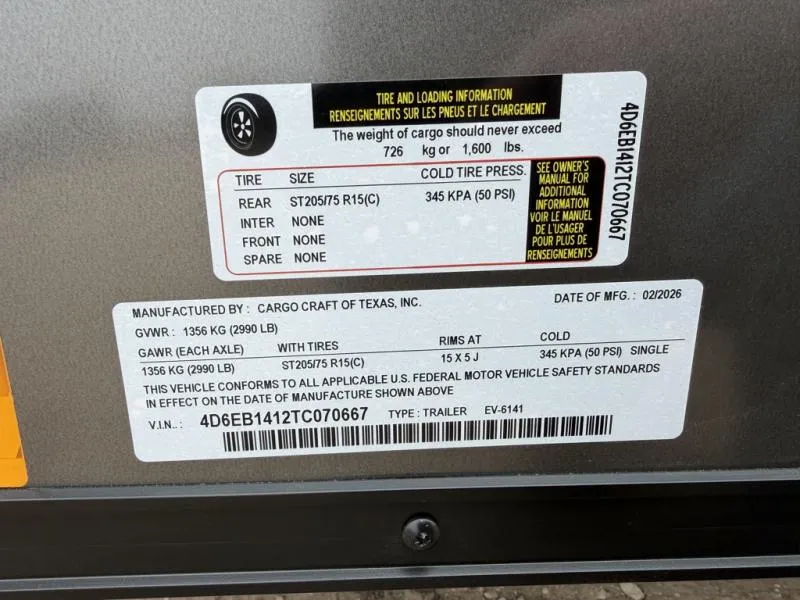 new Cargo (Enclosed) Trailers Cargo Craft  for sale, in Waxahachie, TX Thumbnail 5