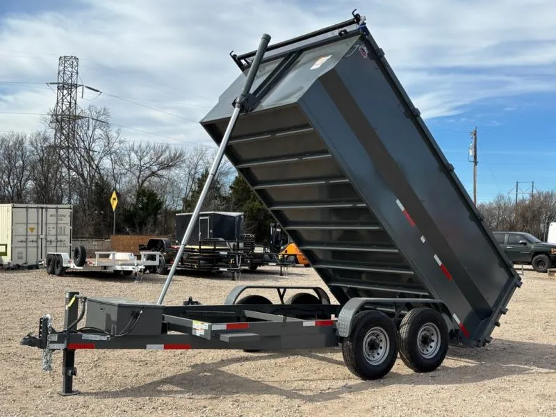 2025 Texas Pride 7x14x4 Bumper Pull Telescopic Dump Trailer 16K GVWR (DT714416KBP)