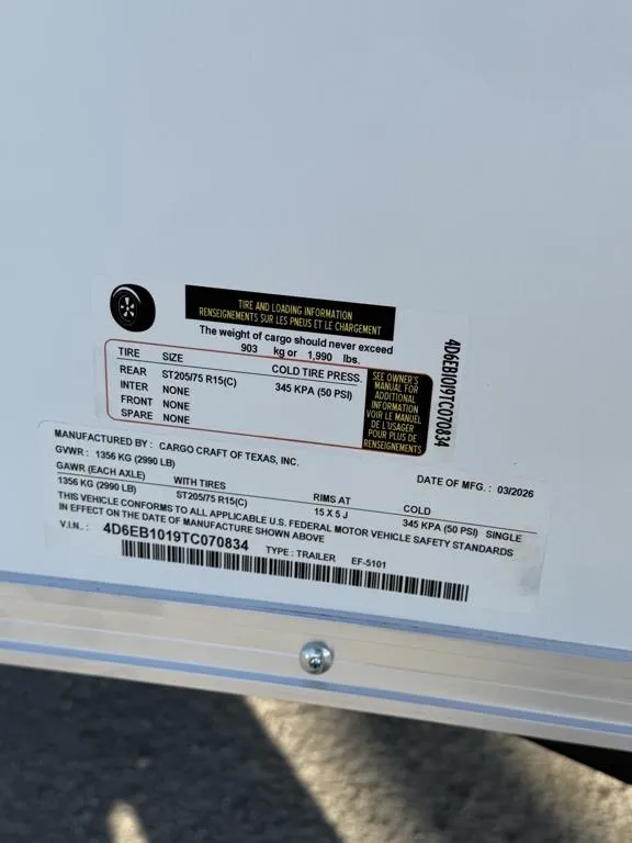 new Cargo (Enclosed) Trailers Cargo Craft  for sale, in Waxahachie, TX Thumbnail 9