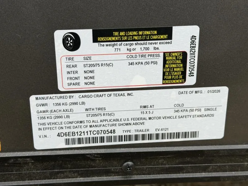 new Cargo (Enclosed) Trailers Cargo Craft  for sale, in Waxahachie, TX Thumbnail 6