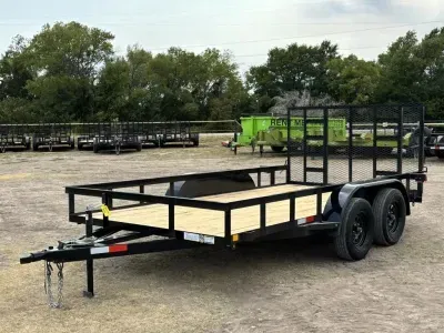 2026 C&M Trailers 82"x14' Tandem Axle Utility Trailer w/ Gate & Brakes (82x14TA)