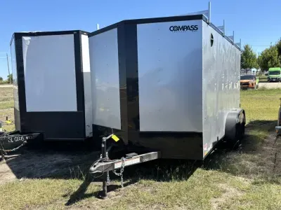 2026 Compass 7X14 Tandem Axle Enclosed Trailer with ladder racks