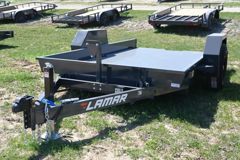 2026 Lamar 79"x12' Bumper Pull Scissor Lift Hauler Trailer Tilt Deck 7K GVWR (SH791217)