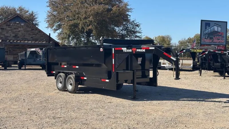 2026 Texas Pride 7x16x4 Telescopic Gooseneck Dump Trailer 14k GVWR