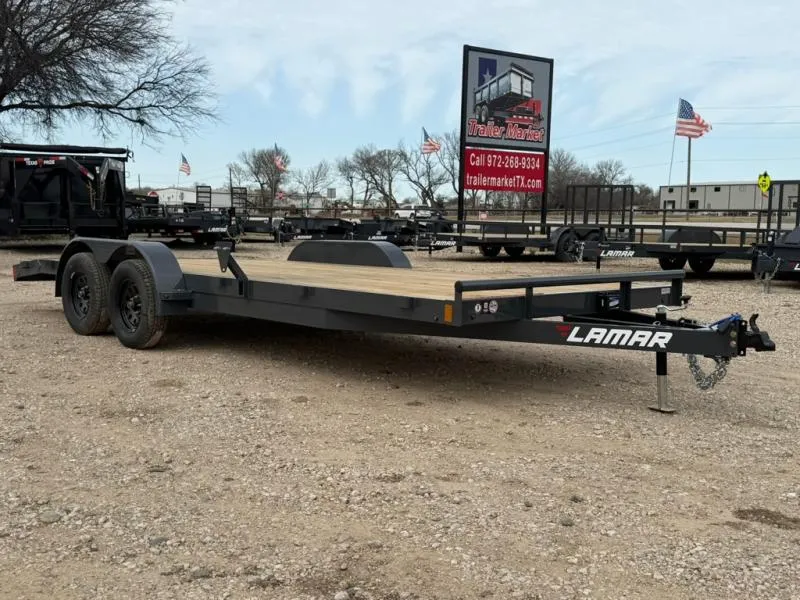 2026 Lamar 83"x20' Car Hauler Trailer Bumper Pull 7K GVWR (CE832023), Removable Fenders