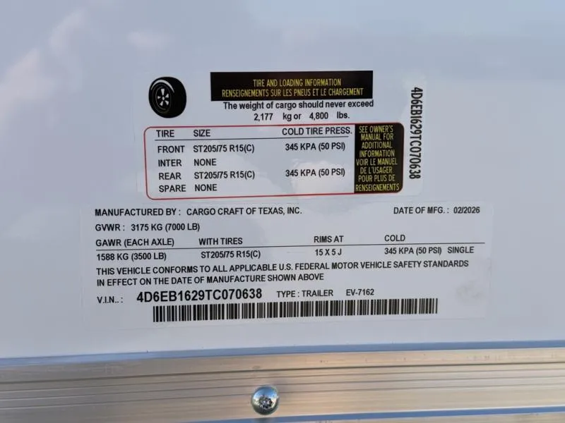 new Cargo (Enclosed) Trailers Cargo Craft  for sale, in Waxahachie, TX Thumbnail 5