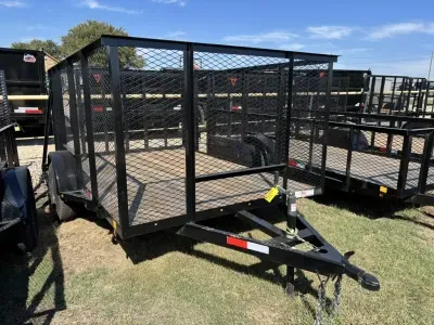 2026 Trailer Market 76"x10' Single Axle Utility Trailer With Gate and 4' Mesh Siding (76X12SA)