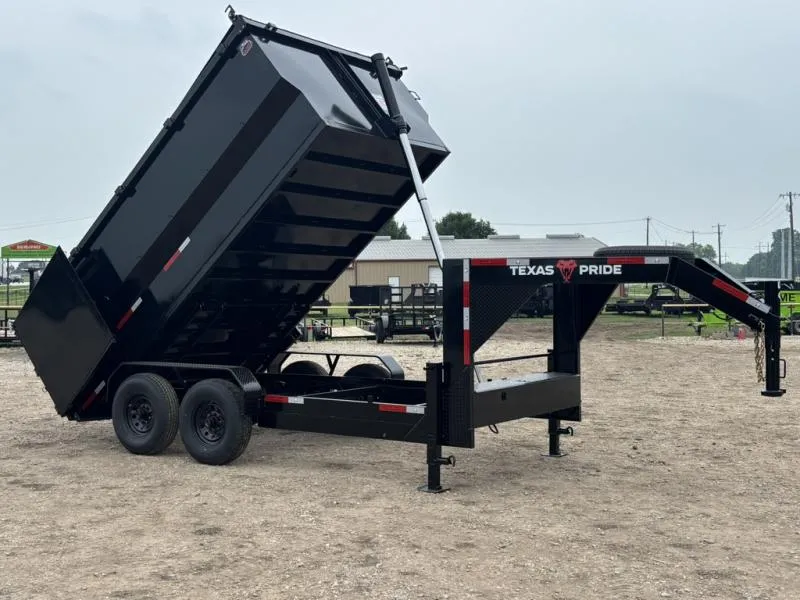 2026 Texas Pride 2026 7'X14'X4' Telescopic Gooseneck Dump Trailer 16k GVWR - Texas Pride